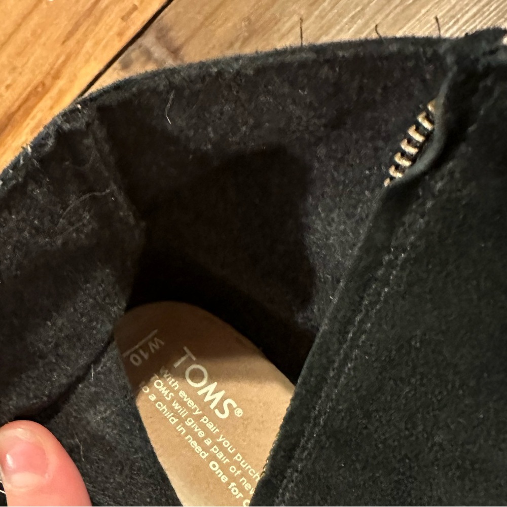 Toms Desert Wedge Booties High Black Suede Size 10 - Picture 6 of 6